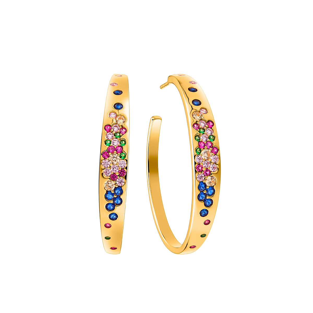 Love Wins Rainbow Zirconia Blossom Earrings Sterling Sliver Gold Plated