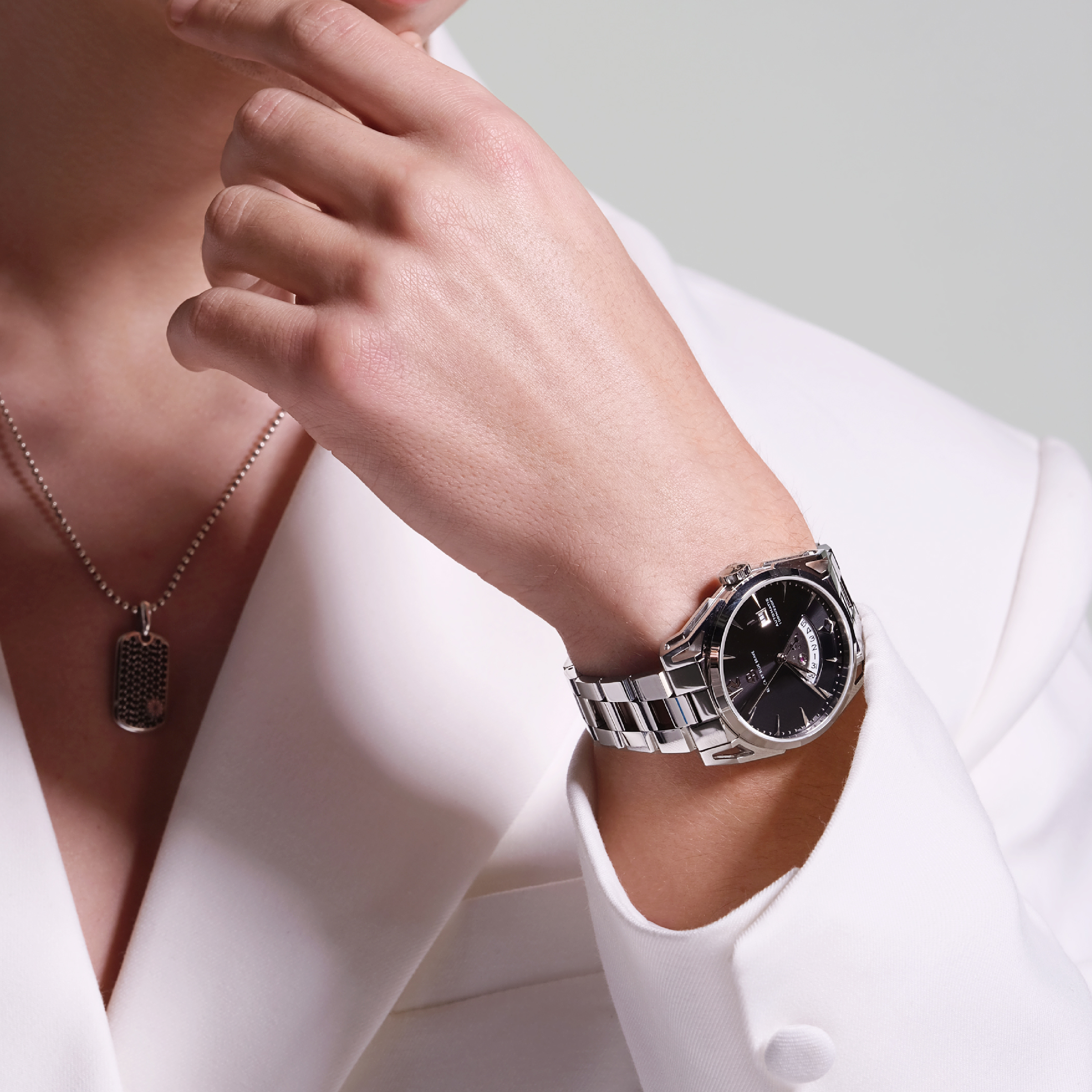 Classic 2024 40mm Black Dial Silver Bracelet Automatic Watch - 4B1222 - wrist - Black By Blue Brave