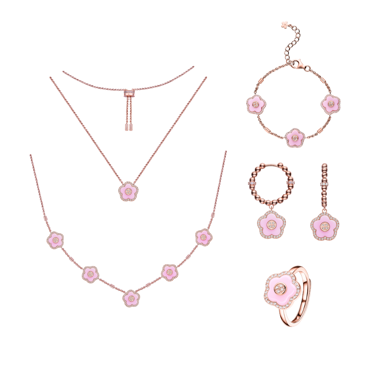 Pink Flower Ceramic Jewelleries Gift