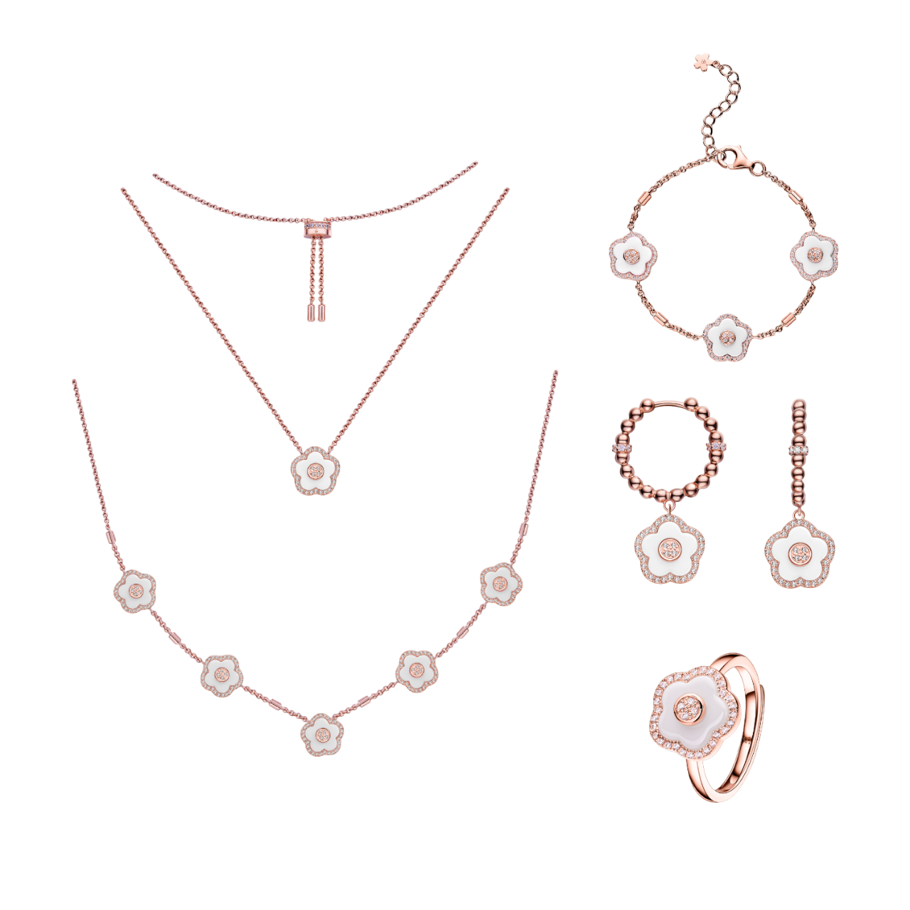 Rosegold Flower Ceramic Jewelleries Gift